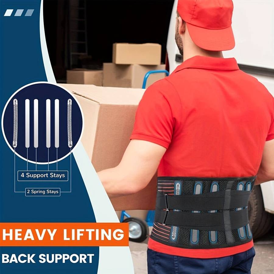 2XL - Sport Belt Comfort Anti-Skid Ergonomic Design Waist Spine Protection for Herniated Discs Sciat