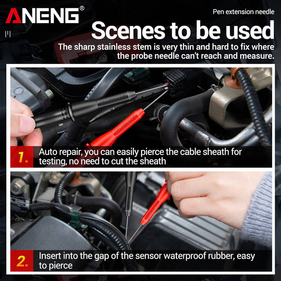 ANENG PT2002 Multimeter Stainless Steel Probe for Automobile Detection with Puncture-free Special Ti