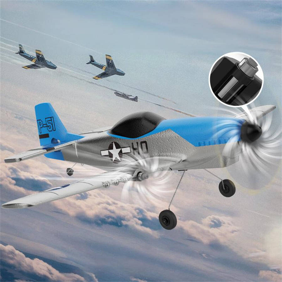 One Battery - SKRC Z63 Air Force 370mm Wingspan 2.4GHz 3CH Built-in Gyro Dual Motor EPP RC Airplane