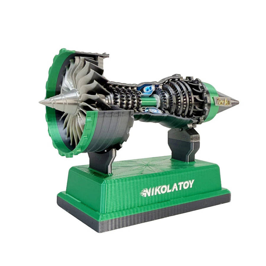 Yellow - NIKOLATOY Miniature Trent 900 12cm Turbofan Engine Model Desktop Ornaments Science Discover