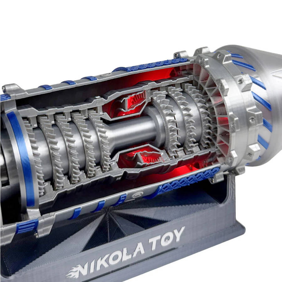 Silver - NIKOLATOY J-35A Fighter Jet Engine Model Creative Desktop Ornaments Decoration Science Disc