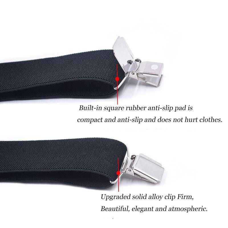 Brown - Men's Suspender Business Trousers Strap Clips Braces Vintage Casual Suspensorio Trousers Six