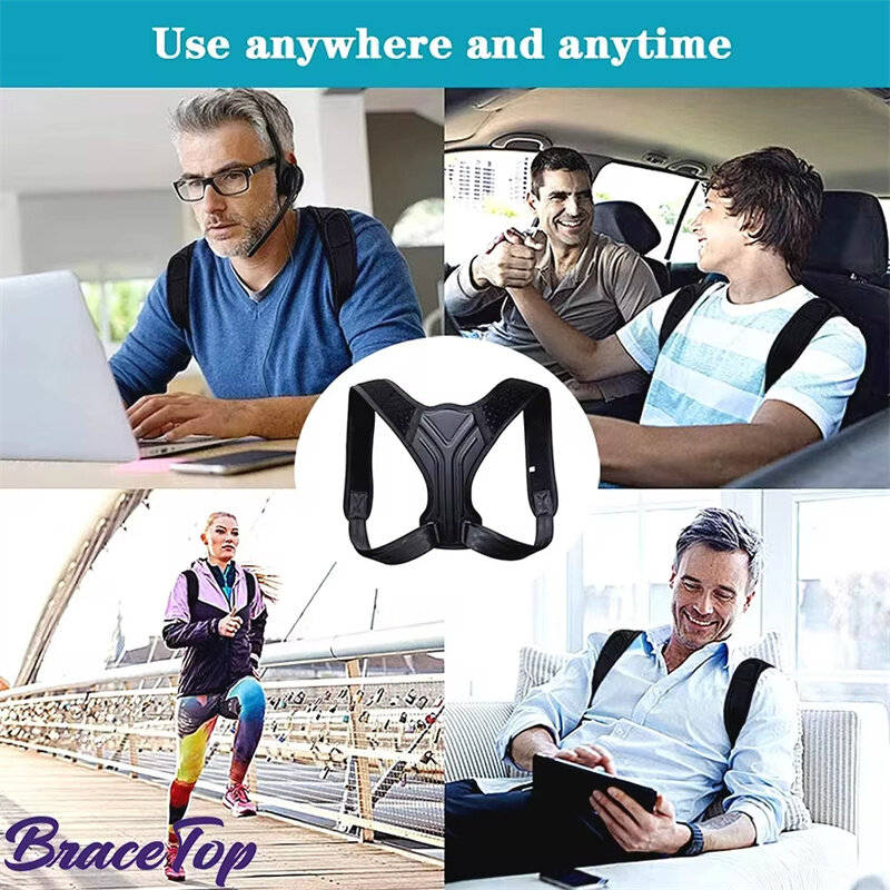 L - KALOAD Adjustable Back Shoulder Posture Corrector Belt Clavicle Spine Support for Home Office Sp