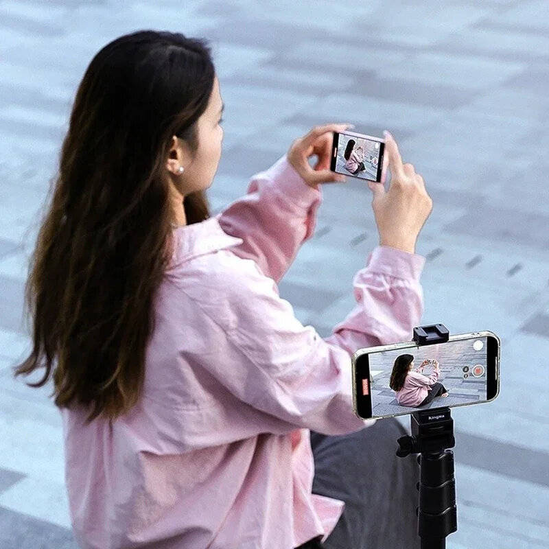 Pink - KingMa PH02 Max Magnetic Selfie Live Streaming Vlog Display Screen 2.4G Wireless Connect Suit