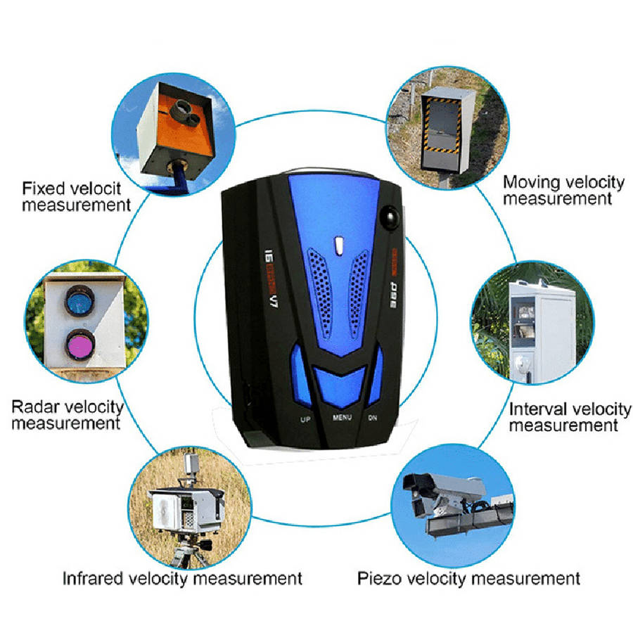 Red - Laser Radar Detector Long Range Detection 360 Degree Speed Monitoring with Voice Alerts, Easy