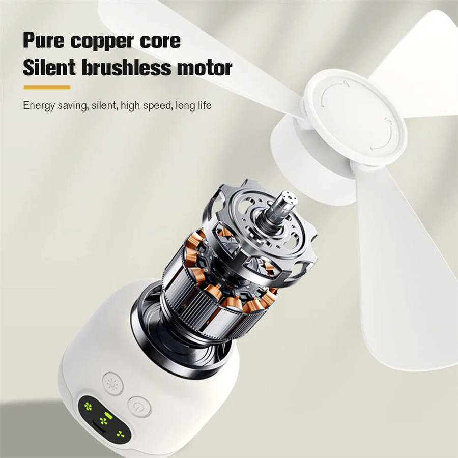 White - IPRee Portable Ceiling Fans 8000mAh Outdoor Camping Fan Tent Ventilator Cooler Rechargeable