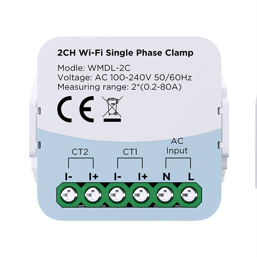 2 gang - Tuya WiFi Smart Energy Monitor WMDL-2C AC 100-240V 50/60Hz Real-Time Power Usage Tracker Hi