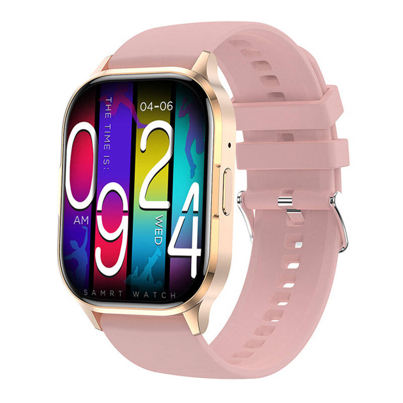 Pink - SENBONO HK21 2.01inch AMOLED Display bluetooth Call Heart Rate Blood Pressure Blood Oxygen Mo