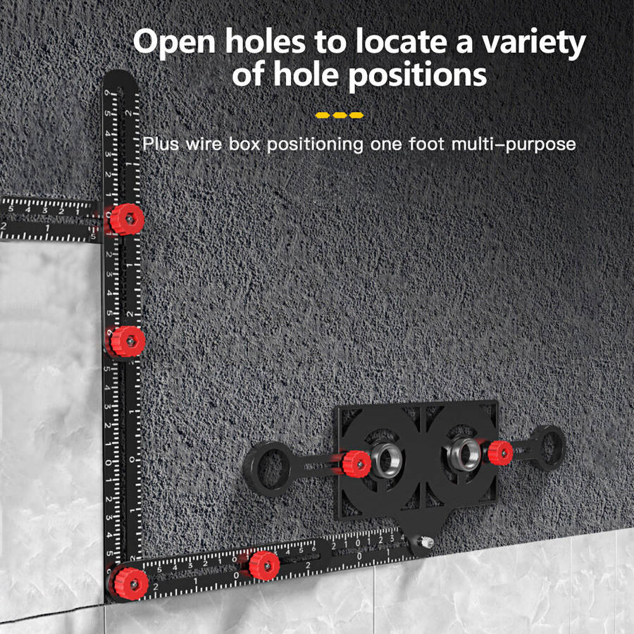 6/9/12 Fold Aluminium Alloy Angle Ruler Finder Measuring Ruler Perforated Mold Template Tool Locator
