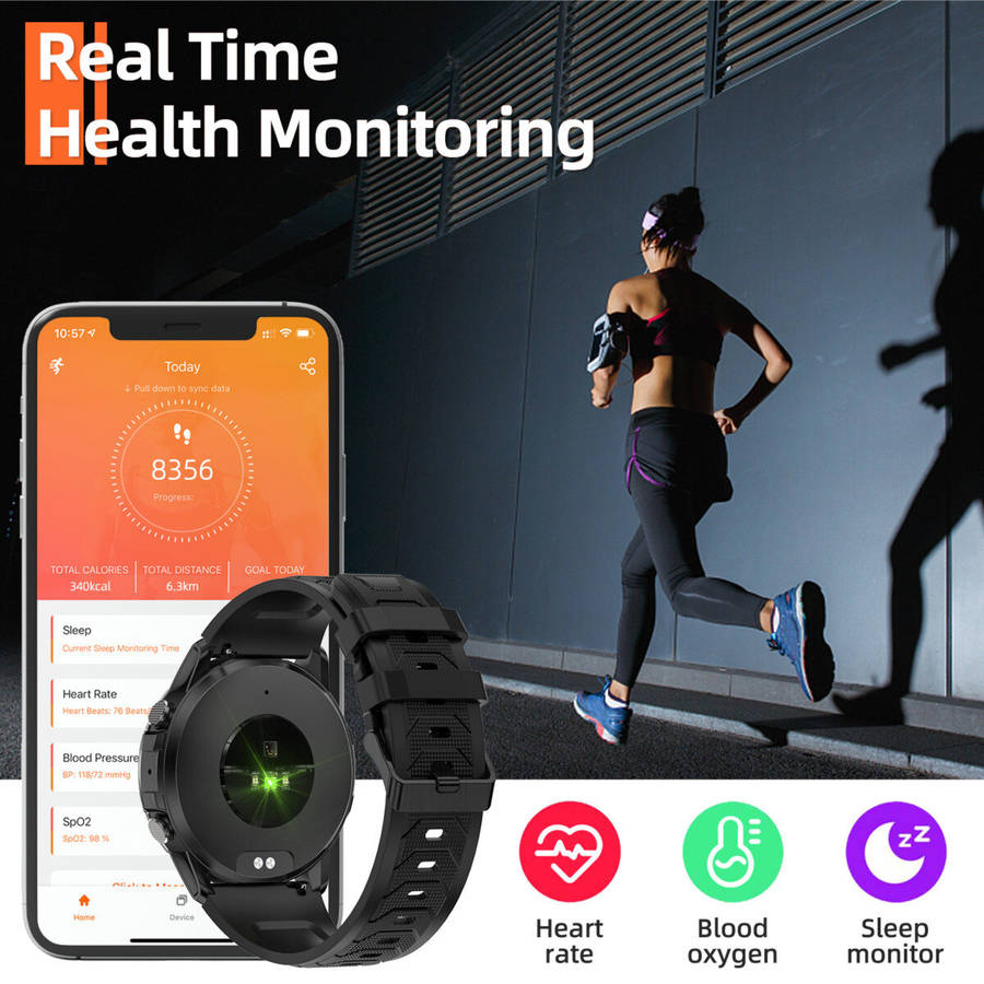 Blue - Weofly Explorer 1.43inch AMOLED Display AI Voice Assistant bluetooth Call Heart Rate Blood Pr