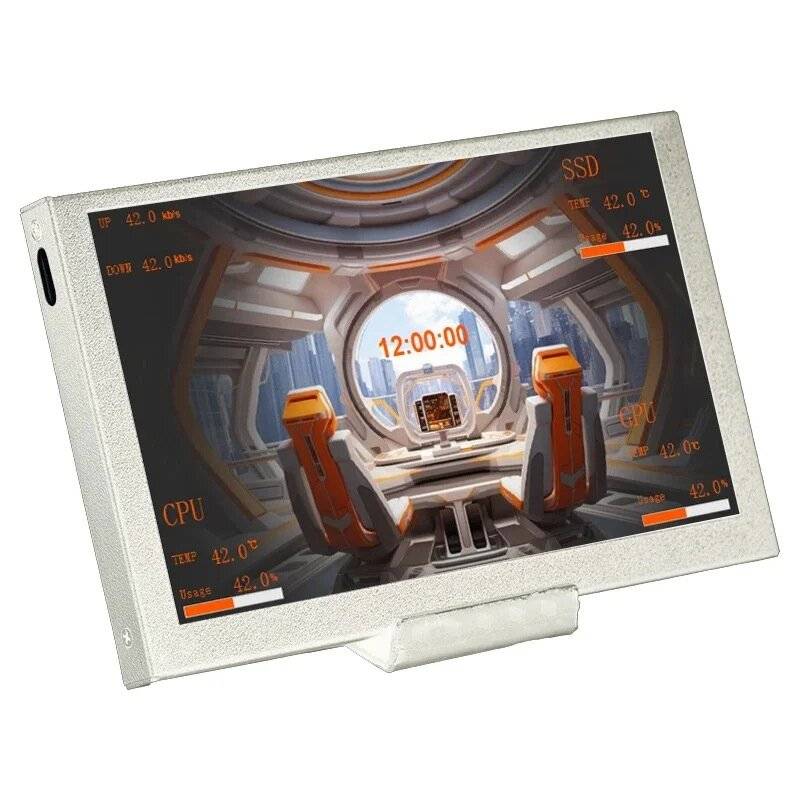 Black - 5 Inch IPS Screen USB Type-C LCD Display 800x480 Resolution Multi-Theme PC Hardware Monitor