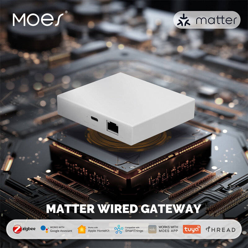 Moes Matter Smart Zigbe Home Bridge Matter Wired Gateway Hub Support Voice Control Via Alexa Google