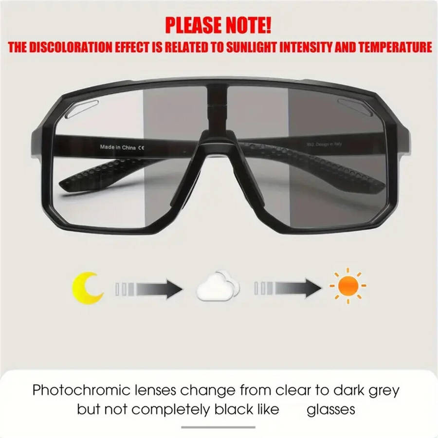 Yellow - SCVCN Photochromic Cycling Glasses for Men Women UV400 Outdoor Sports Running Driving Sungl