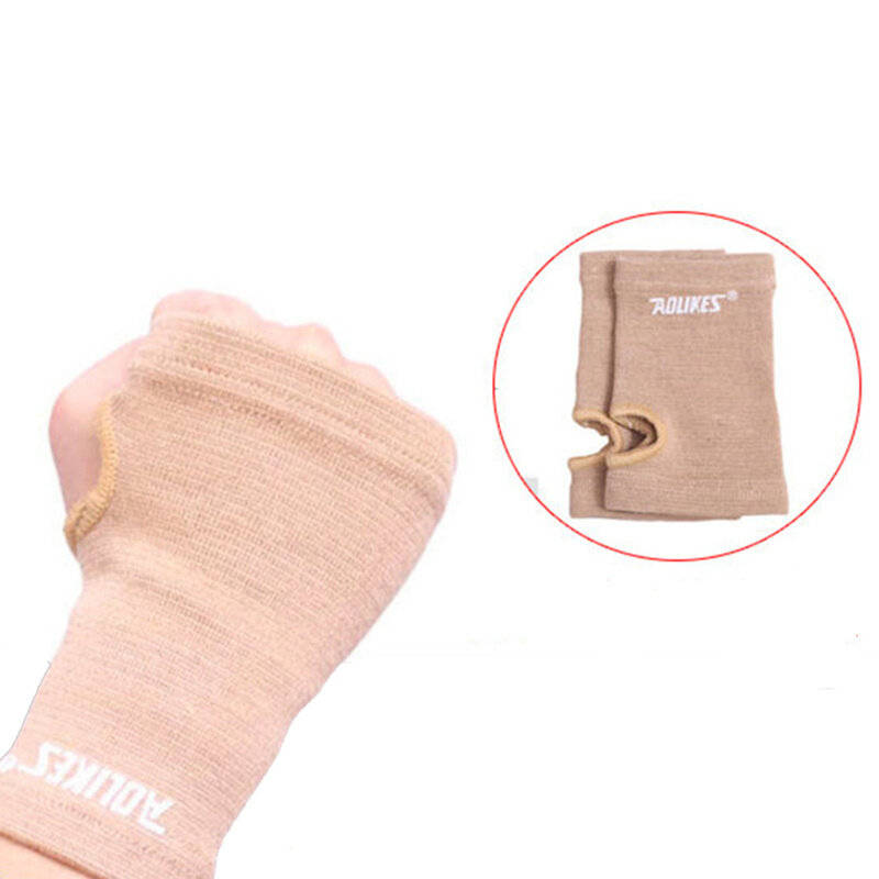 khaki - Aolikes Sports Wrist Protection Breathable Knitted Fabric Breathable Sleeve Palm Support Wri