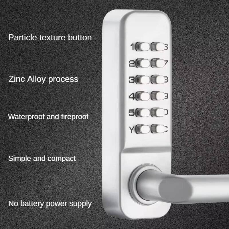 Silver - Mechanical Password Lock Door Lock 2nd Generation Mechanical Code Lock Zinc Alloy Safety Do