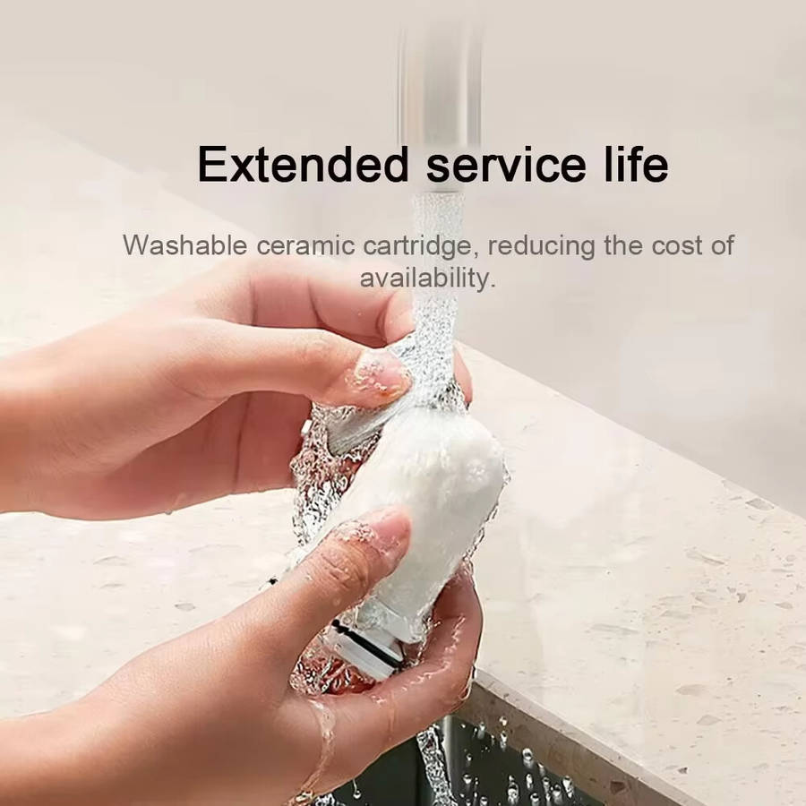 White - XIAOMI Mijia Faucet Water Purifier 2 Multiple Filtering Natural Activated Carbon 3 Water Usa