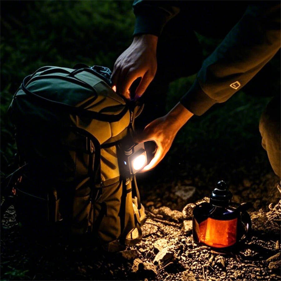 Black - SEEKNITE USB Rechargeable LED Camping Lantern with Magnetic Base and Multi-Source COB Work/R