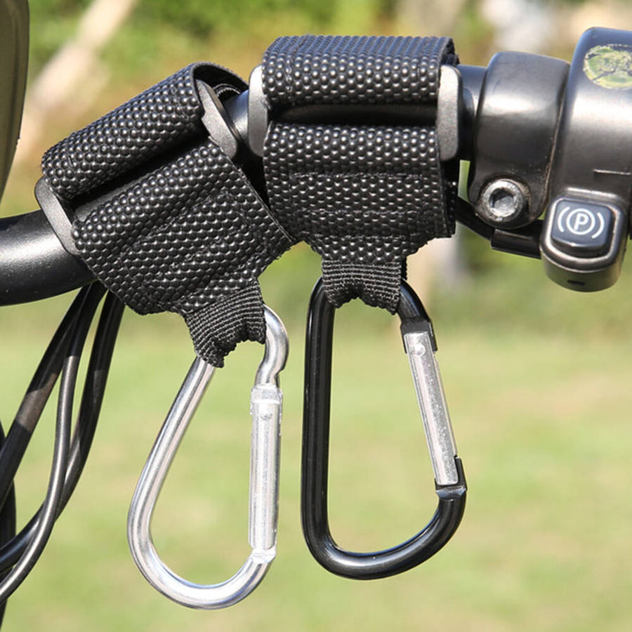 Black - XANES Punch-free Hanging Hook with 40kg Load Aluminum Carabiner for Bicycle Electric Vehicle