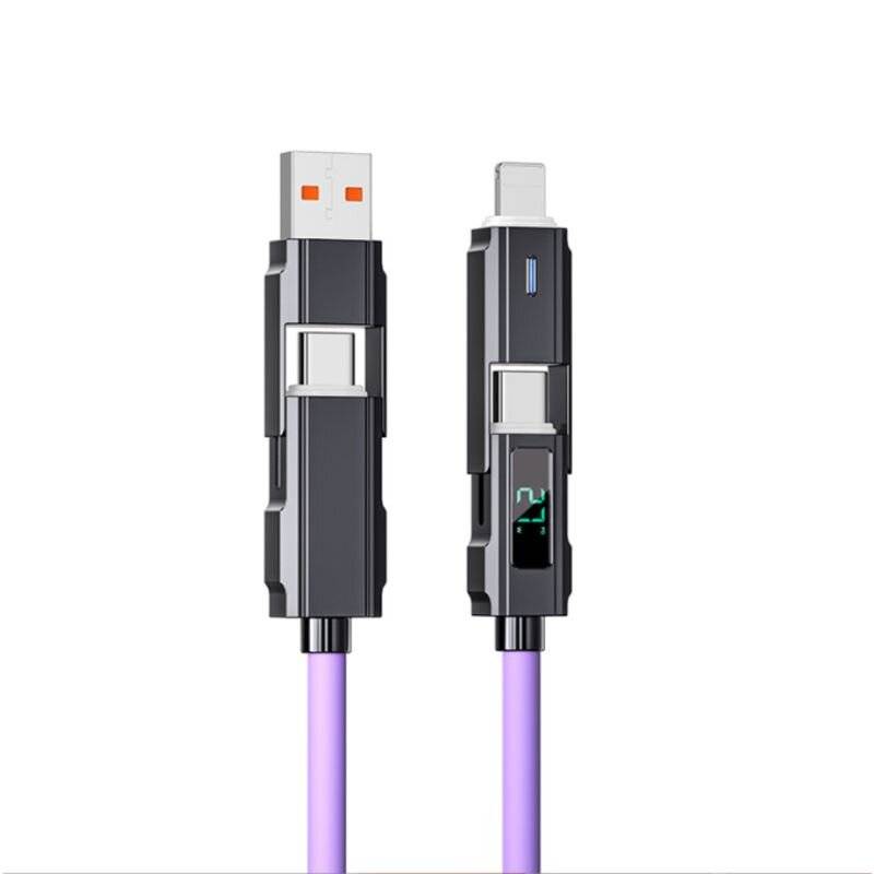 Purple - Multifunctional 4 in 1 Fast Charging USB Type C Cable for Phone Xiaomi High-Speed Data Tran