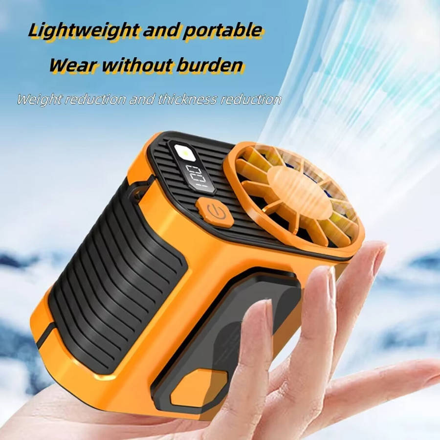 Type B - Outdoor Camping Fan Hanging Waist Fan 5000mAh Portable Waist Fan with Power LED Lighting Fo