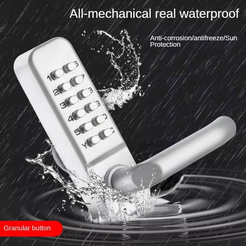 Silver - Mechanical Password Lock Door Lock 2nd Generation Mechanical Code Lock Zinc Alloy Safety Do