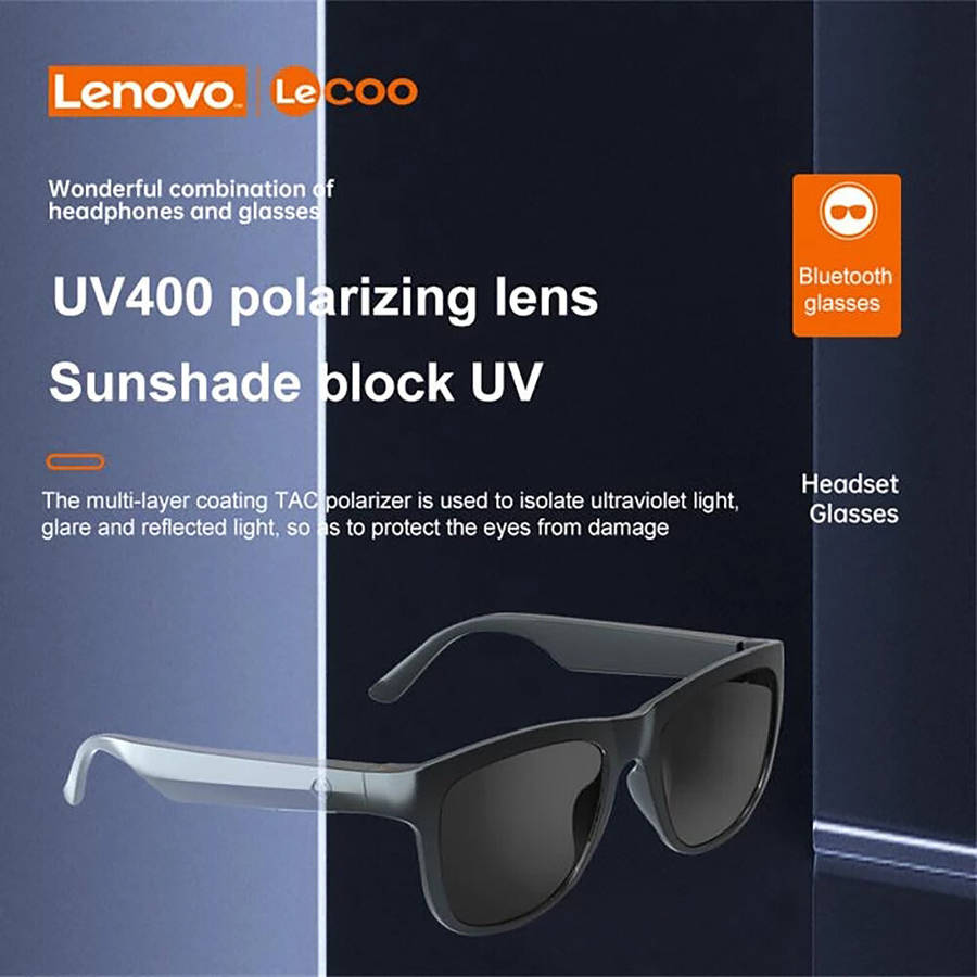 Lenovo Lecoo-C8 bluetooth V5.0 Earphone 120mAh Battery IPX6 Waterproof Anti-glare Voice Control Smar