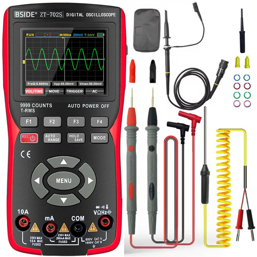 BSIDE ZT702S Digital Multimeter Auto True RMS Tranistor Probe Multimetro Meter 48M/S 10MHZ PC Wavefo