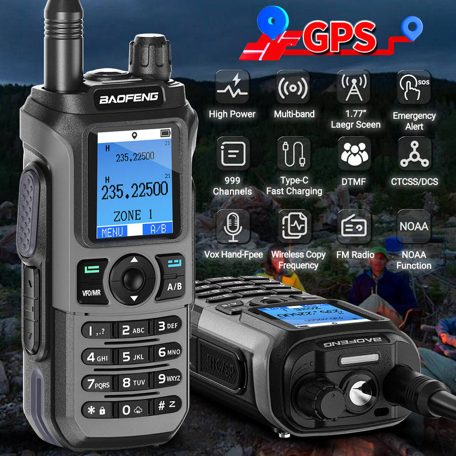 Orange - Baofeng UV-21 Pro Two-Way Radio Handheld Walkie Talkie GPS Positioning 5KM Range 999 Channe