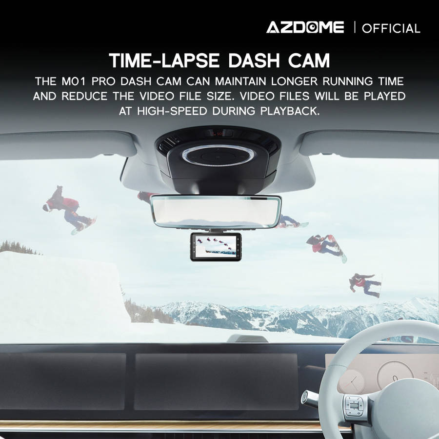 Azdome M01 PRO Dual Lens Dash Cam 1080P HD Wide-Angle Front and Rear Camera with Gravity Sensor Park