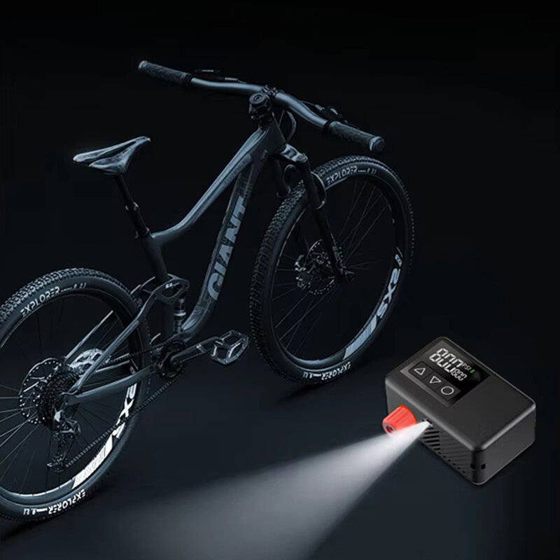 Black - NEWO BL01 Universal Mini Bike Tire Air Pump 120PSI AI Smart Auto-stop Dual Digital Air Press