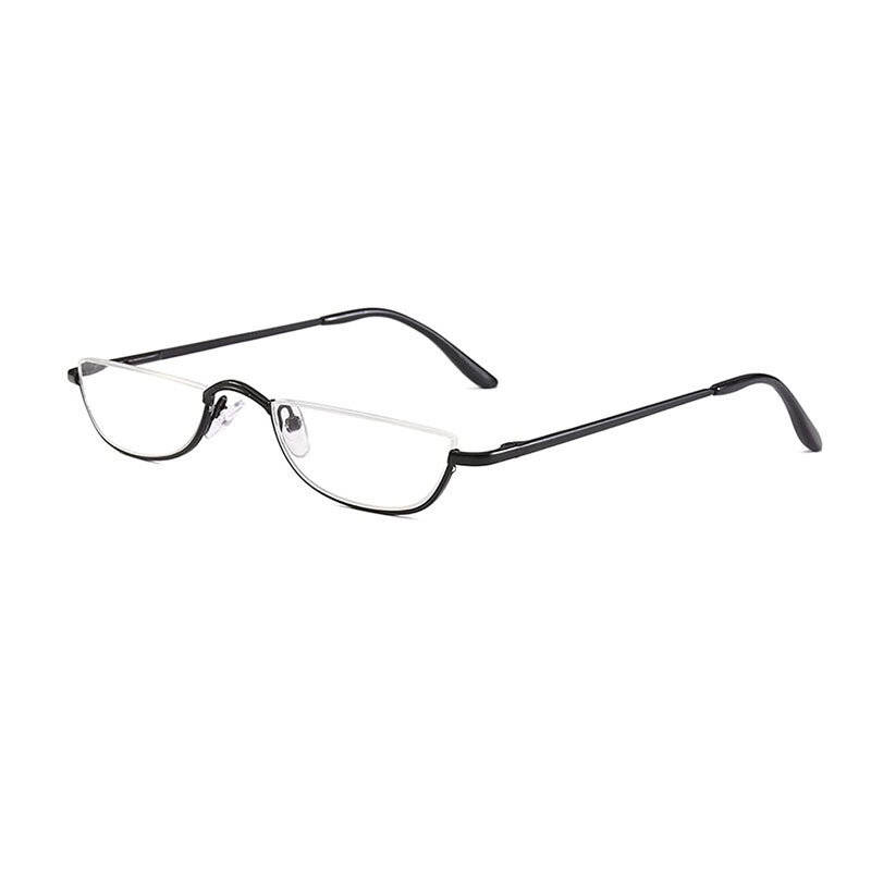 +200 - HD Half Moon Reading Glasses Metal Frame Lightweight Eyeglasses for Unisex Vision Care +1.5~+