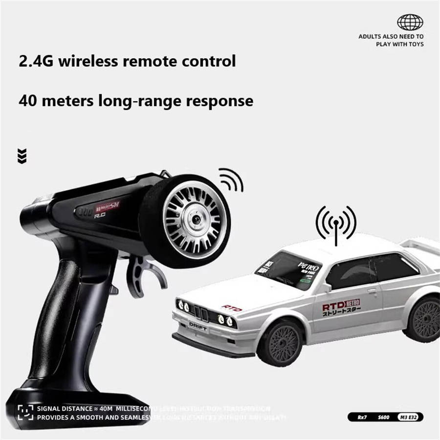 Red - K1/K2/K3 RTR 1/43 2.4G 4WD Mini Drift RC Car Race LED Light Full Scale Desktop Remote Control