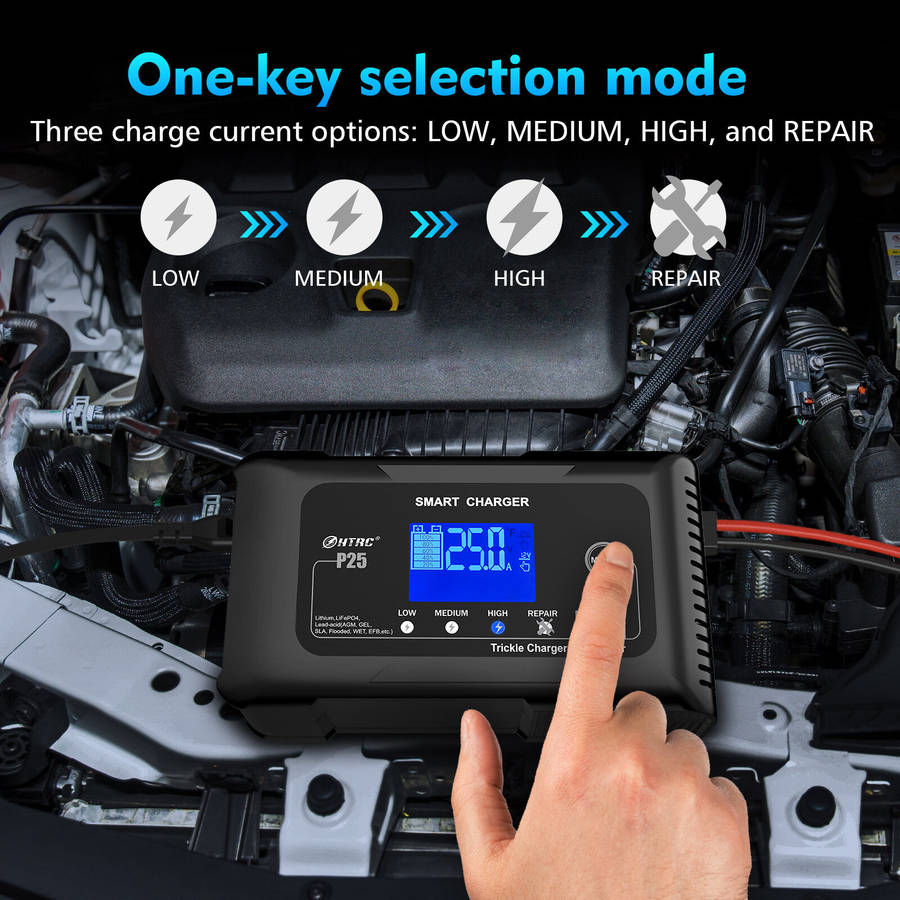 US Plug - HTRC Smart Car Battery Charger 12V 25A 24V 13A Automotive Charger Battery Maintainer Trick