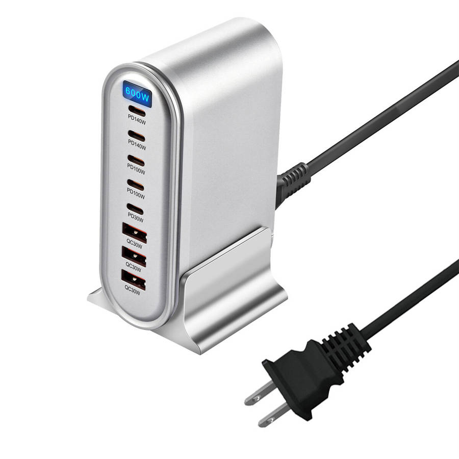 Black & US Plug - [GaN Tech] Bakeey YMX-613 600W 8-Port USB PD Charger 3USB-A+5USB-C PD QC Fast Char