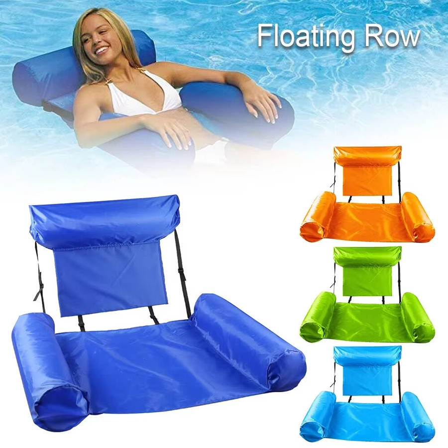 Dark Blue - PVC Summer Floating Row Swimming Pool Floats Foldable Air Mattresses Bed Beach Water Spo