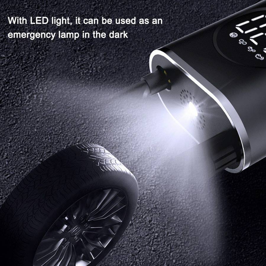 150PSI Wireless Bike Air Pump 70W Power Output 4000mAh Battery Digital Display LED Flashlight Auto-O