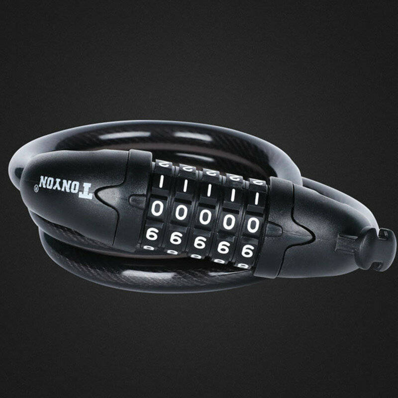 White - Bicycle Lock 5 Digit Code 1200mm*12mm Anti-theft Lock Bike Security Accessory Steel Cable Cy