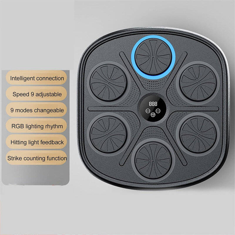 Black - KALOAD Smart Music Boxing Machine Over 1200 HD Sound Rthym bluetooth Connection LED Illumina