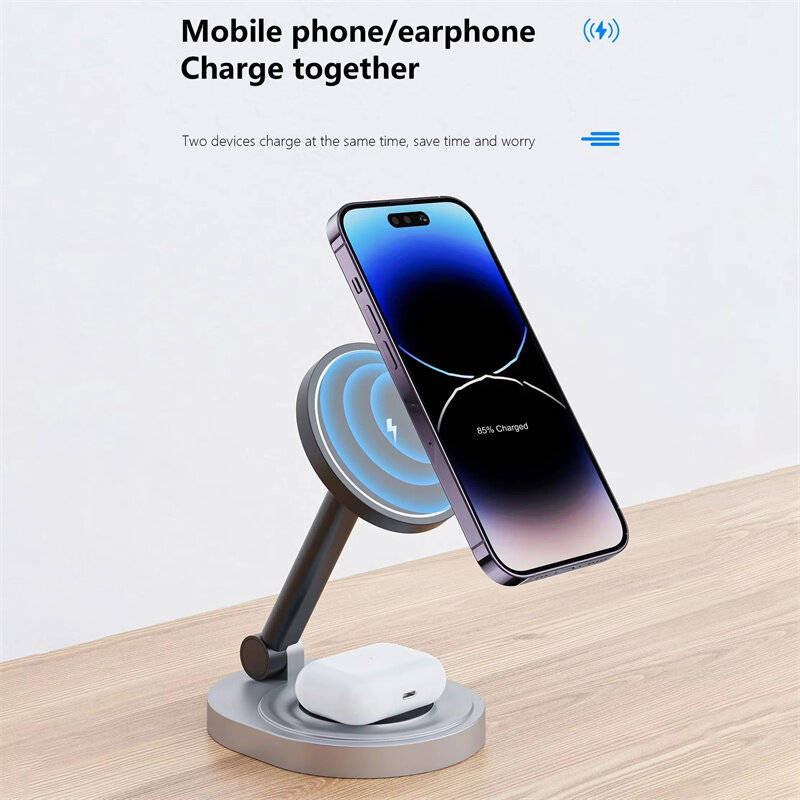 3-in-1 - 15W 3-in-1 Magnetic Wireless Charger Fast Wireless Charging Stand for Smart Phones for iPho