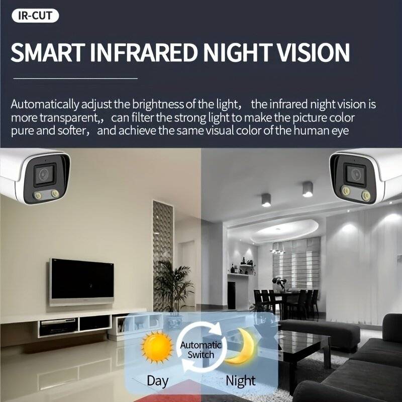4K 8MP Wireless IP Camera Audio Outdoor H.265 Onvif Metal Bullet Waterproof CCTV Home Color Night Vi