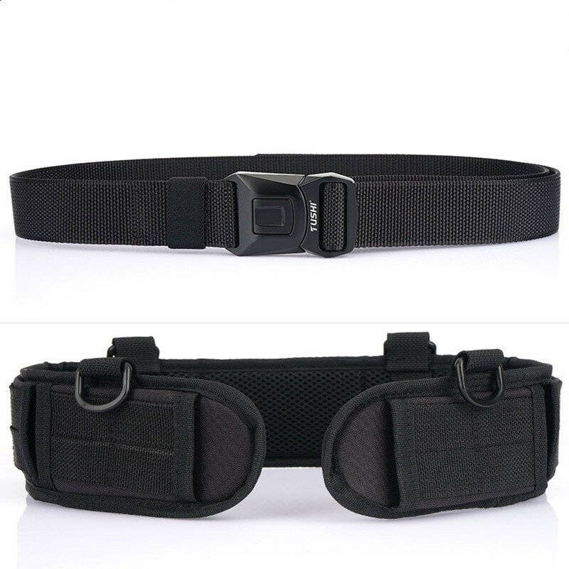 Army Green - 2 inch Molle 1200D Nylon Tactical Expansion Belt Heavy Duty Hard Metal Pluggable Buckle
