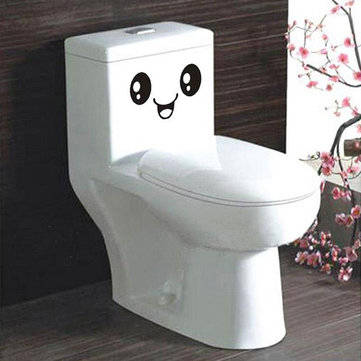Cute Smiling Face Stickers Bathroom Waterproof Toilet Stickers Closestool Stickers