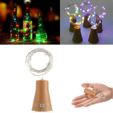 Solar Powered 10LEDs Cork Shaped Silver Wire Wine Bottle Fairy String Light f... (COLOR: MULTICOLOR)