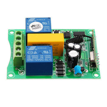433MHz AC220V 2 Channel Wireless Remote Control Switch Module Motor Forward Reverse Controller AK-DJ