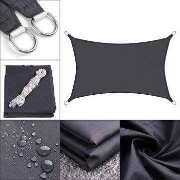 300D 160GSM Rectangle Sun Shade Sail Garden Patio Awning Canopy Sunscreen UV Block Outd... (SIZE: S)