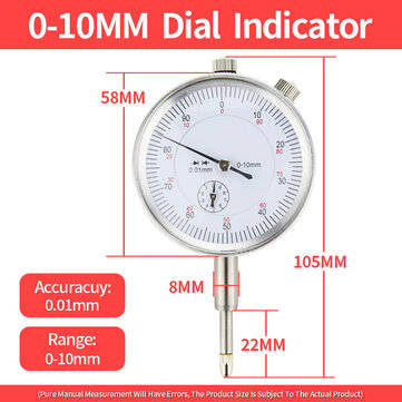 0-10mm/30mm/0.8mm Dial Indicator Magnetic Holder Dial Gauge Magnetic St... (type: 10mmdialindicator)