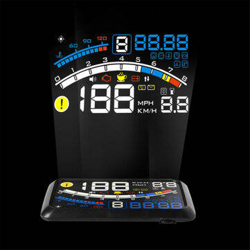 5.5 Inch Car HUD Head Up Display Windshield Projector OBD2 EUOBD Speed RPM Water Temperature Voice A