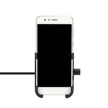 12/24V 2A Adjustable Motorcycle Phone Holder USB Charger Anti-corrosion Mirror/Handlebar (TYPE: 2)