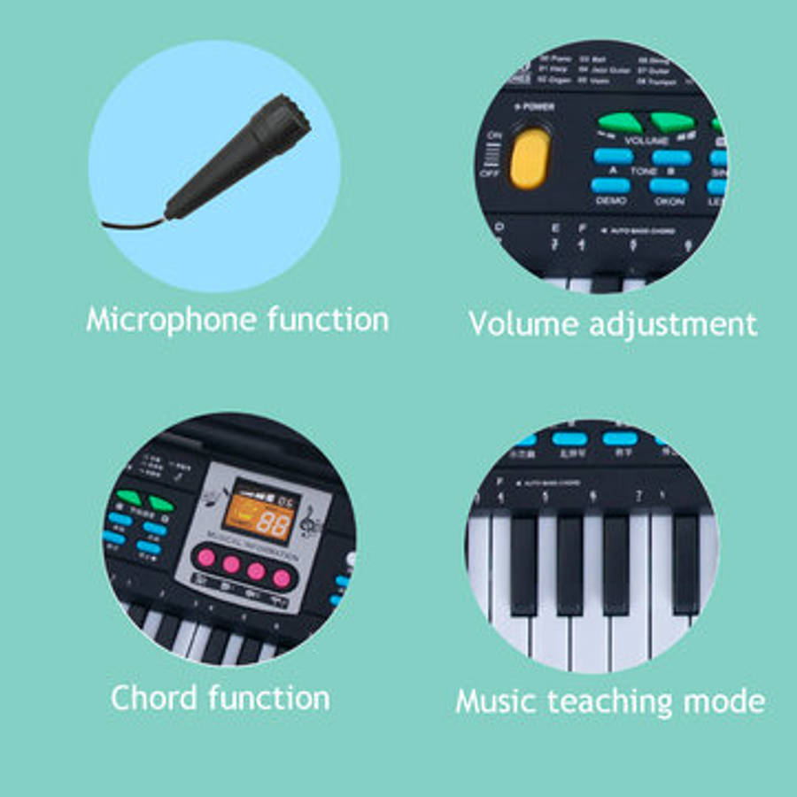 61 Keys Digital Music Electronic Keyboard Electric Piano Organ & Microphone Set