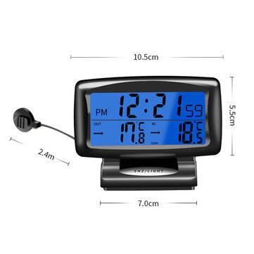 Portable 2 in 1 Car Auto Thermometer Clock Calendar LCD Display Screen with LCD digital display